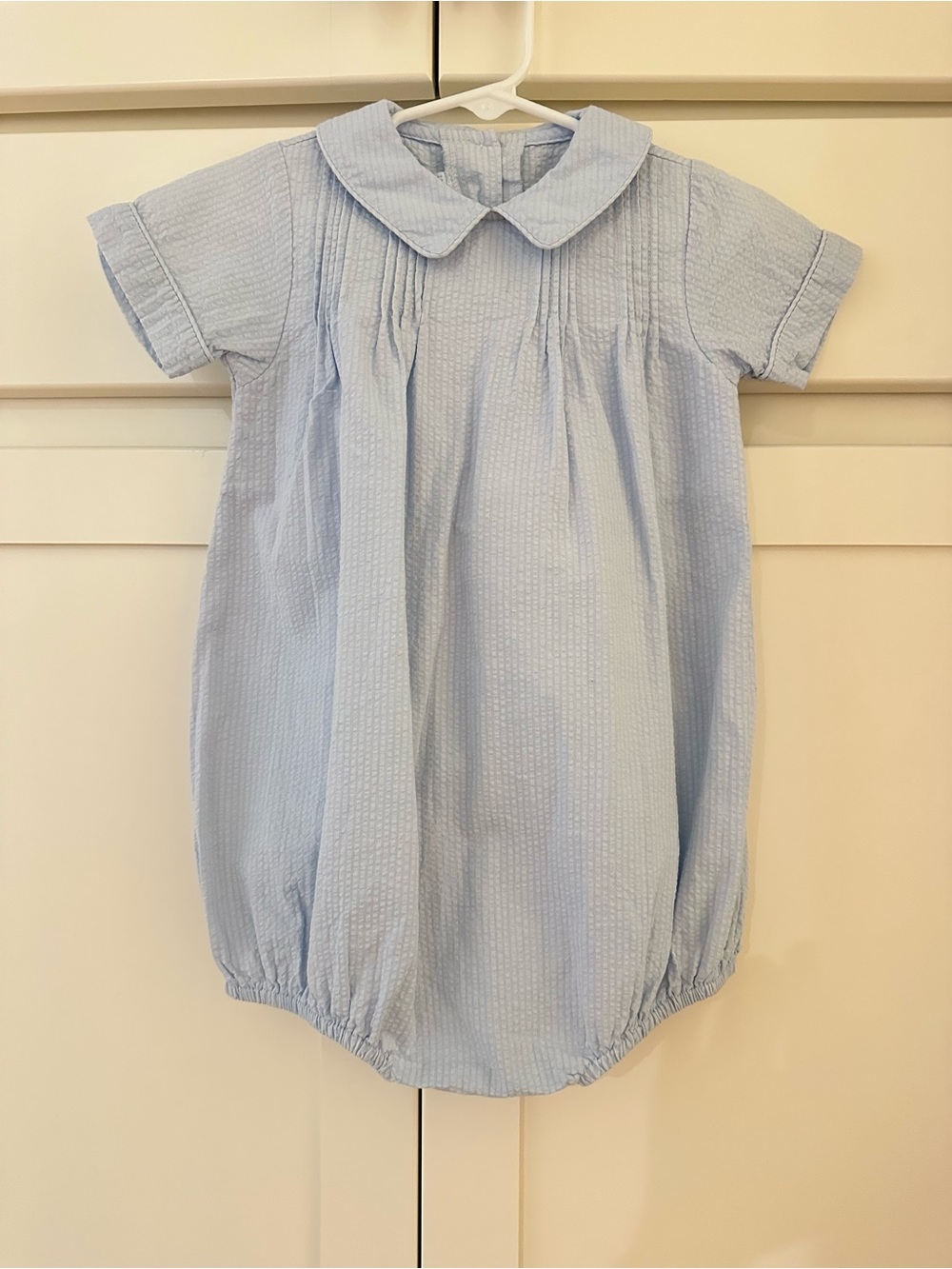 Little English Light Blue Bubble Romper